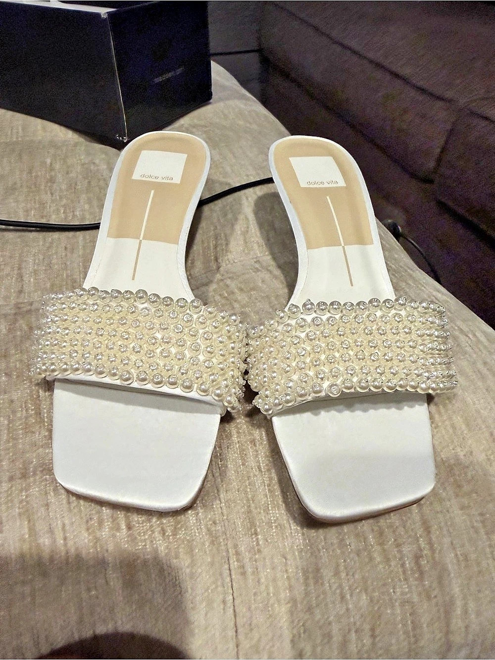 Steve Madden Pearl Embellished Heels in White Like New